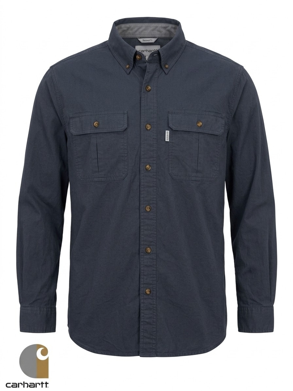Carhartt Long Sleeve Shirt Relaxed Fit Large L Regular Workwear Utility Mens
